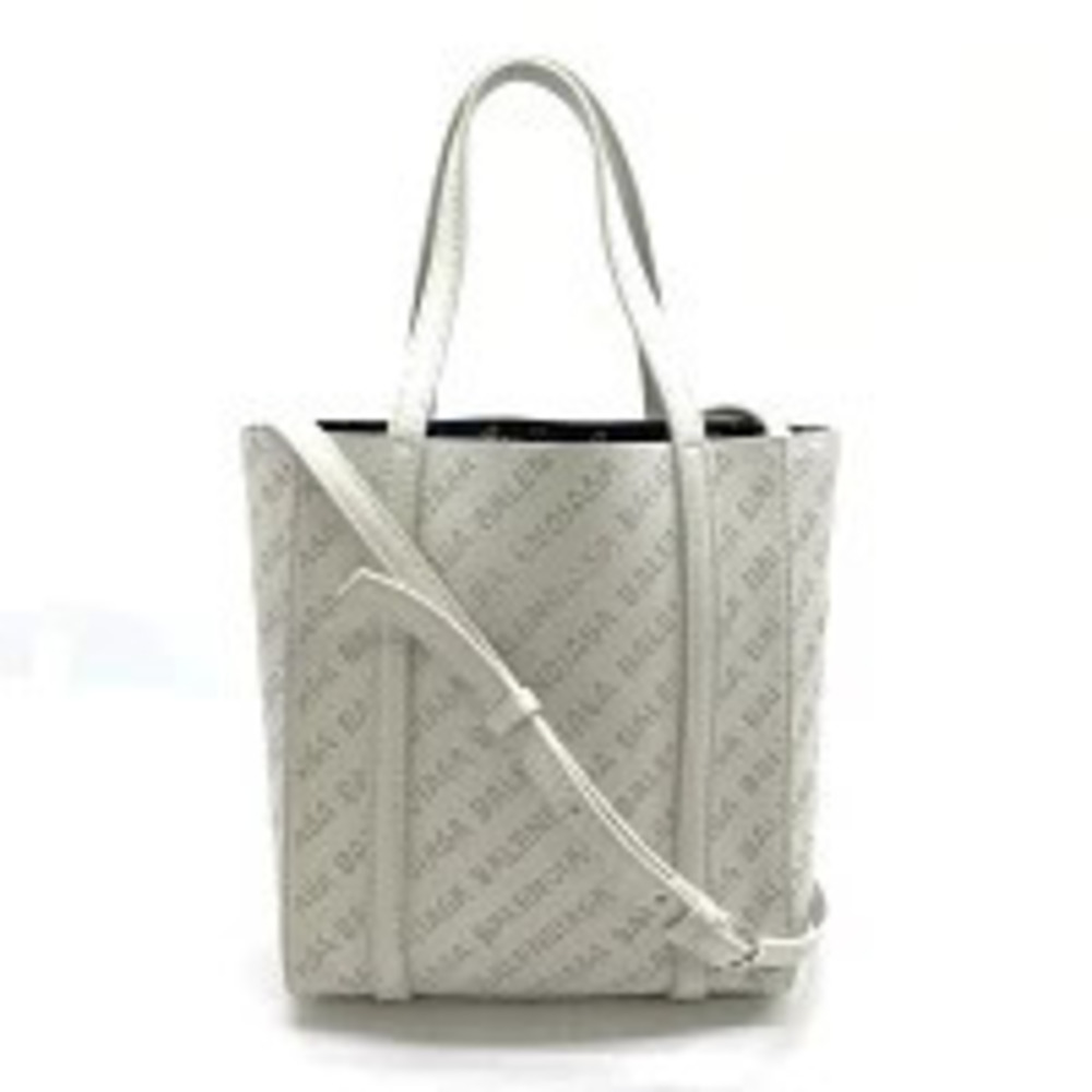 Balenciaga Tote Shoulder Handbag Perforated Gray